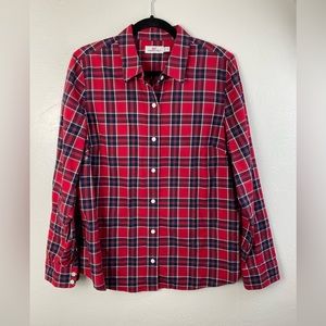 Vineyard Vines Plaid Red Long Sleeve Button down Collared Casual Shirt plus 14